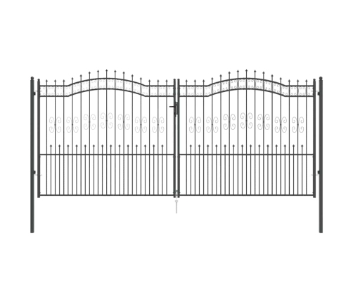 Žoga Vārti Ar Speara Augšdaļu Pelēka 404 X 175 Cm Tērauds Vidaxl