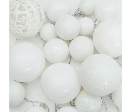 Ziemassvētku Rotājumu Komplekts 61 Pcs Balts Plastmasa Vidaxl