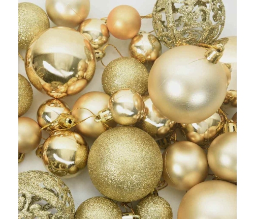 Ziemassvētku Rotājumu Komplekts 61 Pcs Zelts Plastmasa Vidaxl