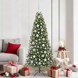 Ziemassvētku Rotājumu Komplekts 120 Pcs Sudraba Plastmasa Vidaxl