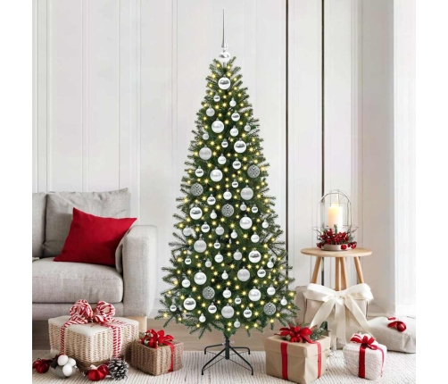 Ziemassvētku Rotājumu Komplekts 120 Pcs Sudraba Plastmasa Vidaxl