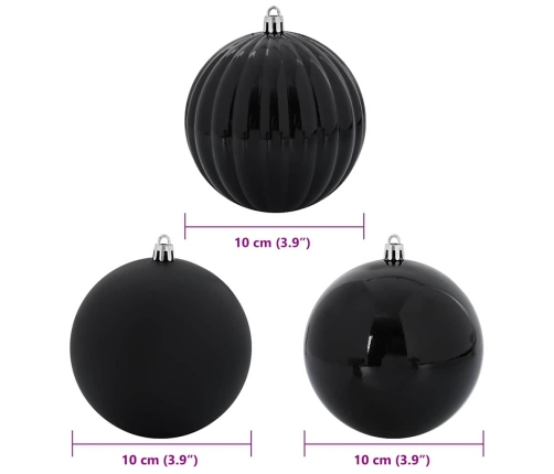 Ziemassvētku Rotājumu Komplekts 15 Pcs Melna Vidaxl