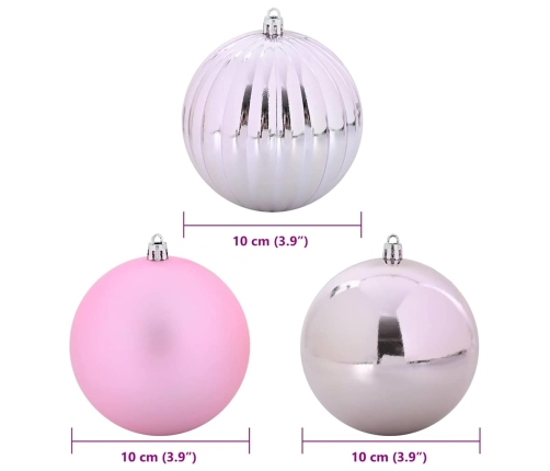 Ziemassvētku Rotājumu Komplekts 15 Pcs Rozā Vidaxl