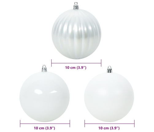 Ziemassvētku Rotājumu Komplekts 15 Pcs Balts Vidaxl