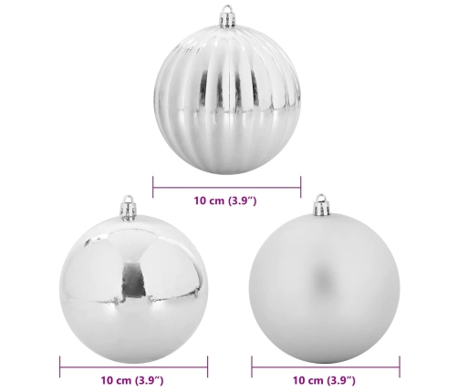 Ziemassvētku Rotājumu Komplekts 15 Pcs Sudraba Vidaxl