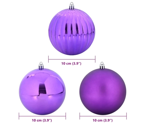 Ziemassvētku Rotājumu Komplekts 15 Pcs Ceriņkrāsa Vidaxl