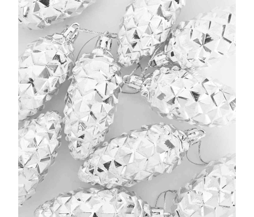 Ziemassvētku Koka Rotājumi 40 Pcs Sudraba Vidaxl