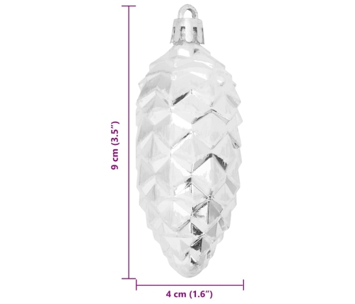 Ziemassvētku Koka Rotājumi 40 Pcs Sudraba Vidaxl