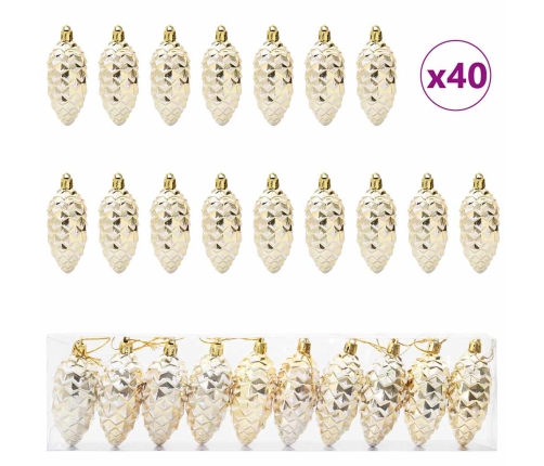 Ziemassvētku Koka Rotājumi 40 Pcs Zelts Vidaxl