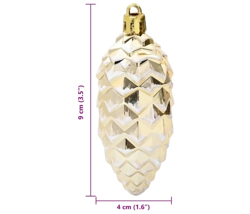 Ziemassvētku Koka Rotājumi 40 Pcs Zelts Vidaxl