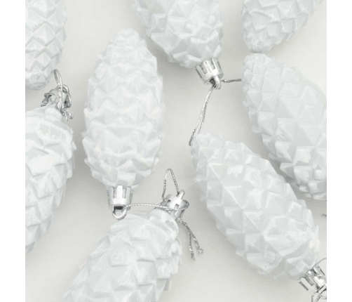 Ziemassvētku Koka Rotājumi 40 Pcs Balts Vidaxl