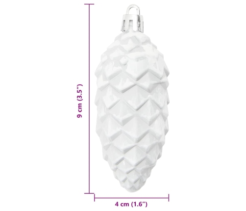 Ziemassvētku Koka Rotājumi 40 Pcs Balts Vidaxl