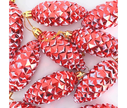 Ziemassvētku Koka Rotājumi 40 Pcs Sarkana Vidaxl