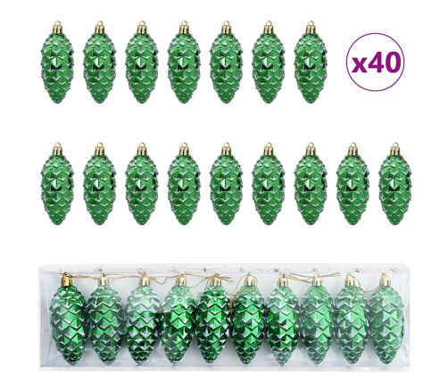 Ziemassvētku Koka Rotājumi 40 Pcs Zaļa Vidaxl