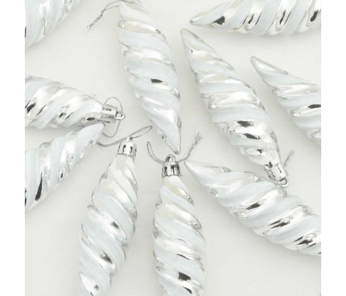 Ziemassvētku Koka Rotājumi 40 Pcs Sudraba Vidaxl