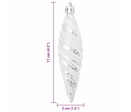 Ziemassvētku Koka Rotājumi 40 Pcs Sudraba Vidaxl