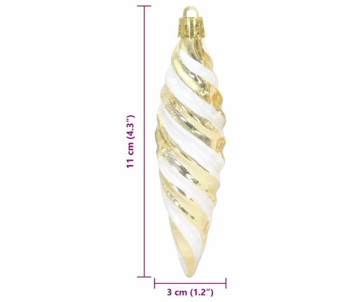 Ziemassvētku Koka Rotājumi 40 Pcs Zelts Vidaxl