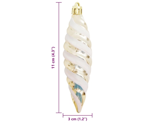 Ziemassvētku Koka Rotājumi 40 Pcs Šampanieša Vidaxl