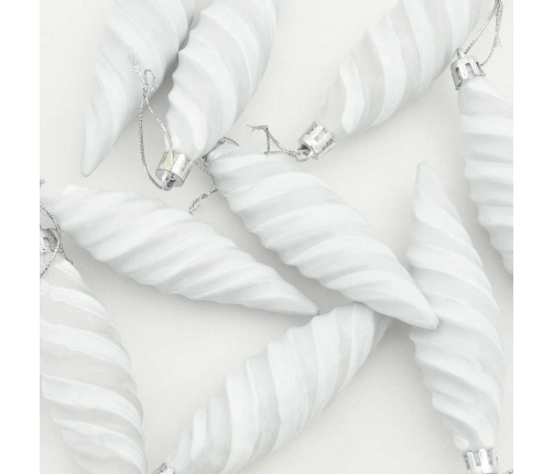 Ziemassvētku Koka Rotājumi 40 Pcs Balts Vidaxl