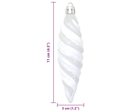 Ziemassvētku Koka Rotājumi 40 Pcs Balts Vidaxl