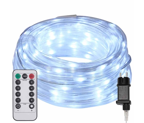Virvju Gaisma Su 2400 Led Auksti Balts 100 M Pvc Vidaxl