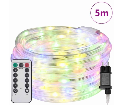 Virvju Gaisma Su 120 Led Daudzkrāsains 5 M Pvc Vidaxl