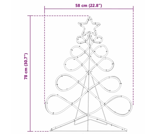 Ziemassvētku Koka Formas Gaisma Daudzkrāsains 80 X 56 Cm Pvc Vidaxl
