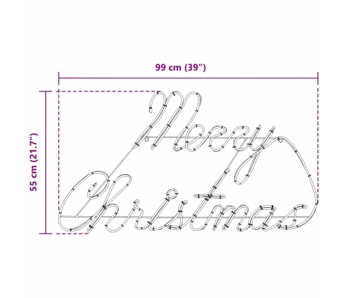 Ziemassvētku Zīme Su 216 Led Sarkana 99 X 55 X 13 Cm Dzelzs Vidaxl