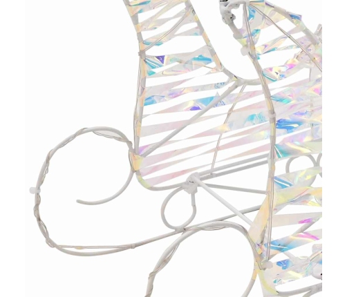 Ziemassvētku Ziemeļbriedis Ar Kamanām Silti Balts Pet Vidaxl