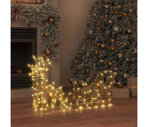 Ziemassvētku Ziemeļbriedis Ar Kamanām Silti Balts Pet Vidaxl