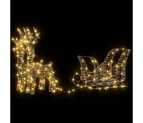 Ziemassvētku Ziemeļbriedis Ar Kamanām Silti Balts Pet Vidaxl