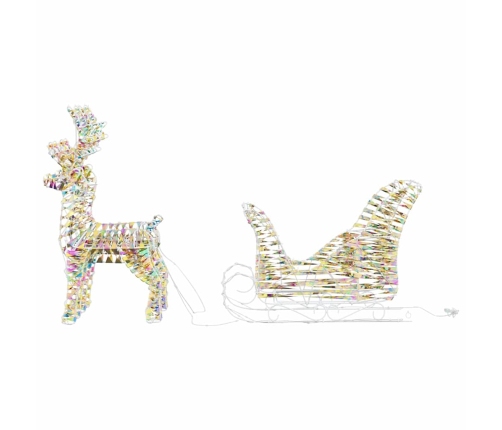 Ziemassvētku Ziemeļbriedis Ar Kamanām Silti Balts Pet Vidaxl