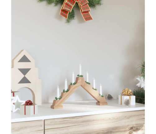 Ziemassvētku Sveču Tilts Su 7 Led Brūna 39.5 X 5 X 29 Cm Vidaxl