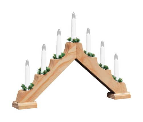 Ziemassvētku Sveču Tilts Su 7 Led Brūna 39.5 X 5 X 29 Cm Vidaxl