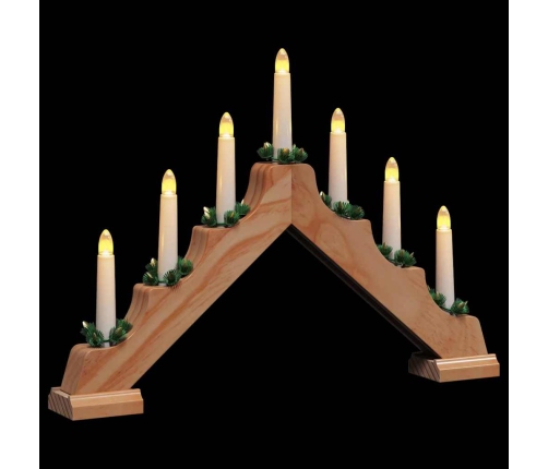 Ziemassvētku Sveču Tilts Su 7 Led Brūna 39.5 X 5 X 29 Cm Vidaxl