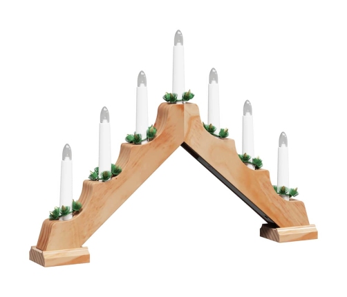 Ziemassvētku Sveču Tilts Su 7 Led Brūna 39.5 X 5 X 29 Cm Vidaxl