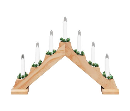 Ziemassvētku Sveču Tilts Su 7 Led Brūna 39.5 X 5 X 29 Cm Vidaxl