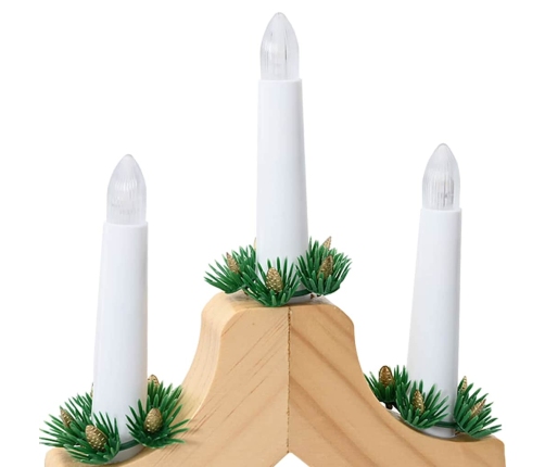 Ziemassvētku Sveču Tilts Su 7 Led 3 Pcs Brūna 39.5 X 5 X 29 Cm Vidaxl