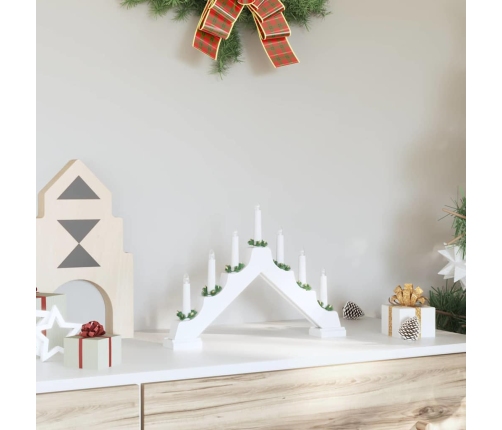 Ziemassvētku Sveču Tilts Su 7 Led Balts 39.5 X 5 X 29 Cm Vidaxl