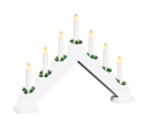 Ziemassvētku Sveču Tilts Su 7 Led Balts 39.5 X 5 X 29 Cm Vidaxl