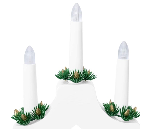 Ziemassvētku Sveču Tilts Su 7 Led 3 Pcs Balts 39.5 X 5 X 29 Cm Vidaxl