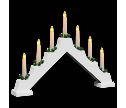 Ziemassvētku Sveču Tilts Su 7 Led 3 Pcs Balts 39.5 X 5 X 29 Cm Vidaxl
