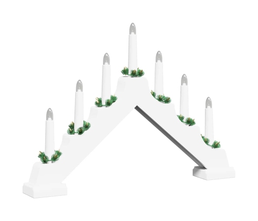 Ziemassvētku Sveču Tilts Su 7 Led 3 Pcs Balts 39.5 X 5 X 29 Cm Vidaxl