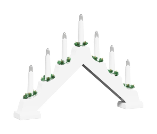 Ziemassvētku Sveču Tilts Su 7 Led 3 Pcs Balts 39.5 X 5 X 29 Cm Vidaxl