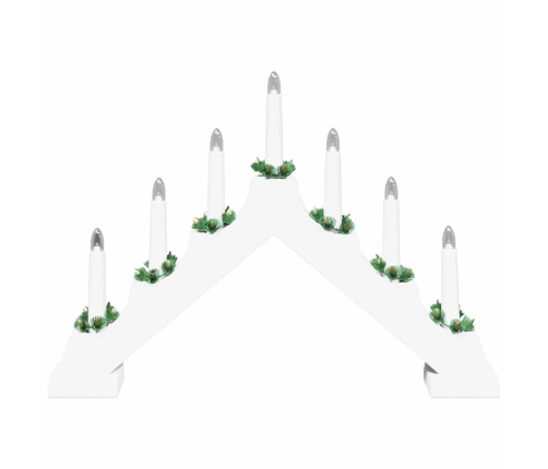 Ziemassvētku Sveču Tilts Su 7 Led 3 Pcs Balts 39.5 X 5 X 29 Cm Vidaxl