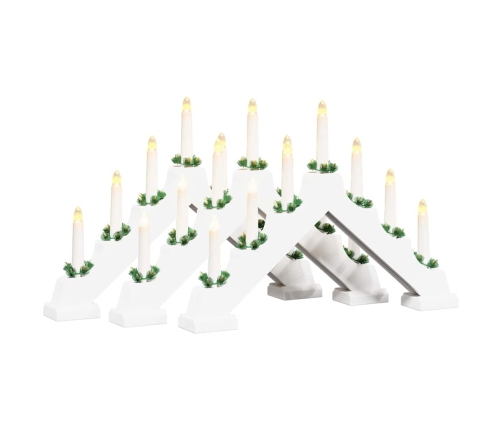 Ziemassvētku Sveču Tilts Su 7 Led 3 Pcs Balts 39.5 X 5 X 29 Cm Vidaxl