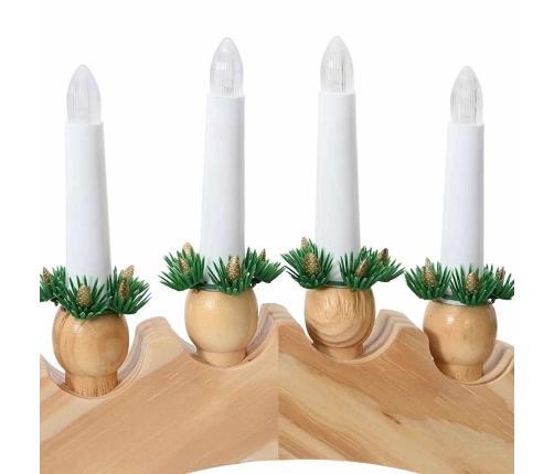 Ziemassvētku Sveču Arka Ar 10 Led Svecēm Brūna 47 X 5 X 29 Cm Vidaxl