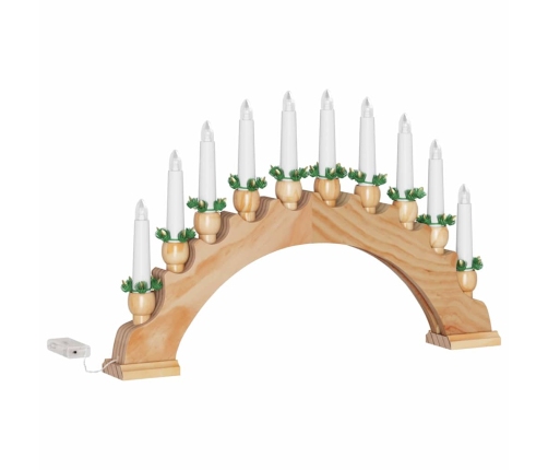 Ziemassvētku Sveču Arka Ar 10 Led Svecēm Brūna 47 X 5 X 29 Cm Vidaxl