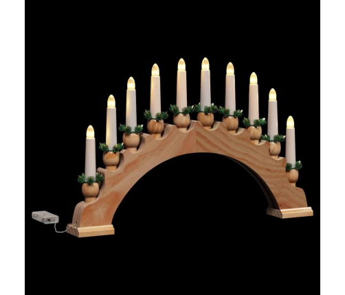 Ziemassvētku Sveču Arka Ar 10 Led Svecēm Brūna 47 X 5 X 29 Cm Vidaxl