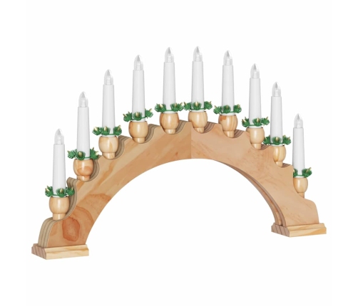 Ziemassvētku Sveču Arka Ar 10 Led Svecēm Brūna 47 X 5 X 29 Cm Vidaxl